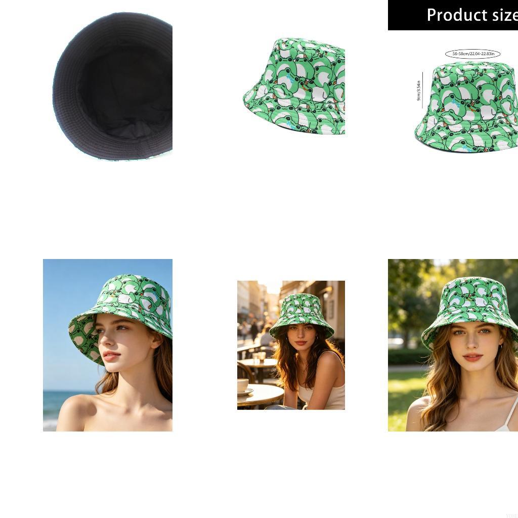 Packable Hat Nylon - 주말 여행을 위한 패커블 개구리 프린트