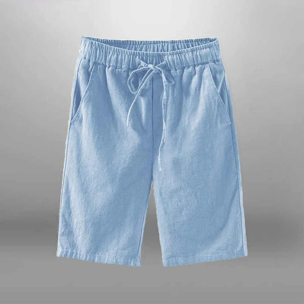 남성용 코튼 린넨 캐주얼 반바지, 통기성 비치 반바지, - Short Linen Drawstring 리뷰 및 가격