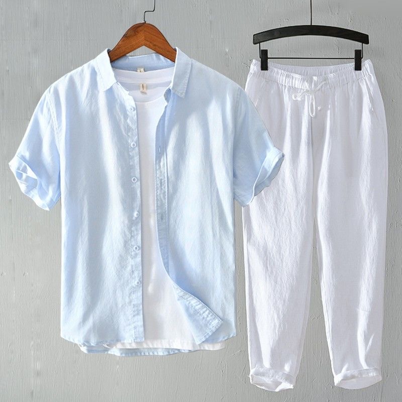 정말 초저가! 정말 좋은 거래야! 남성 코튼 린넨 반팔 - Linen Shirt Breathable 리뷰 및 가격